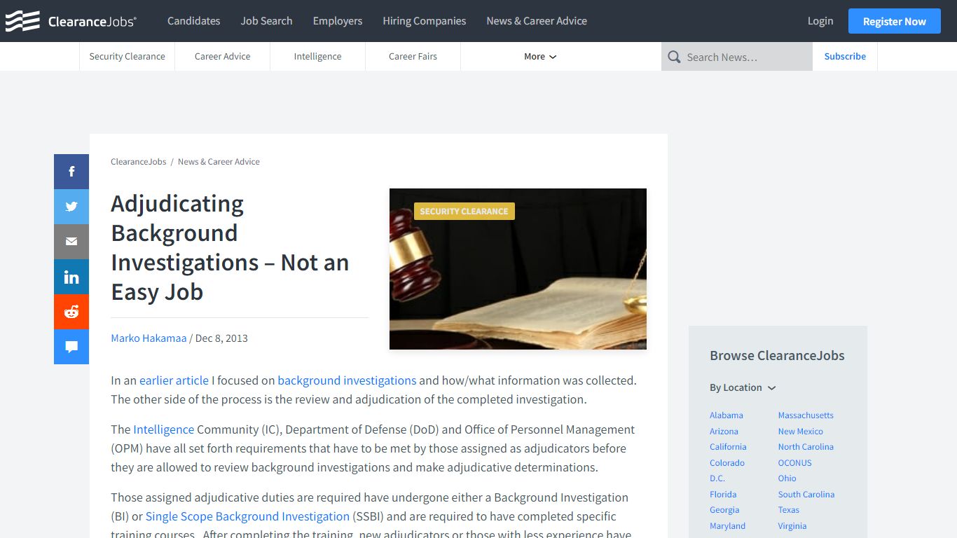 Adjudicating Background Investigations - ClearanceJobs